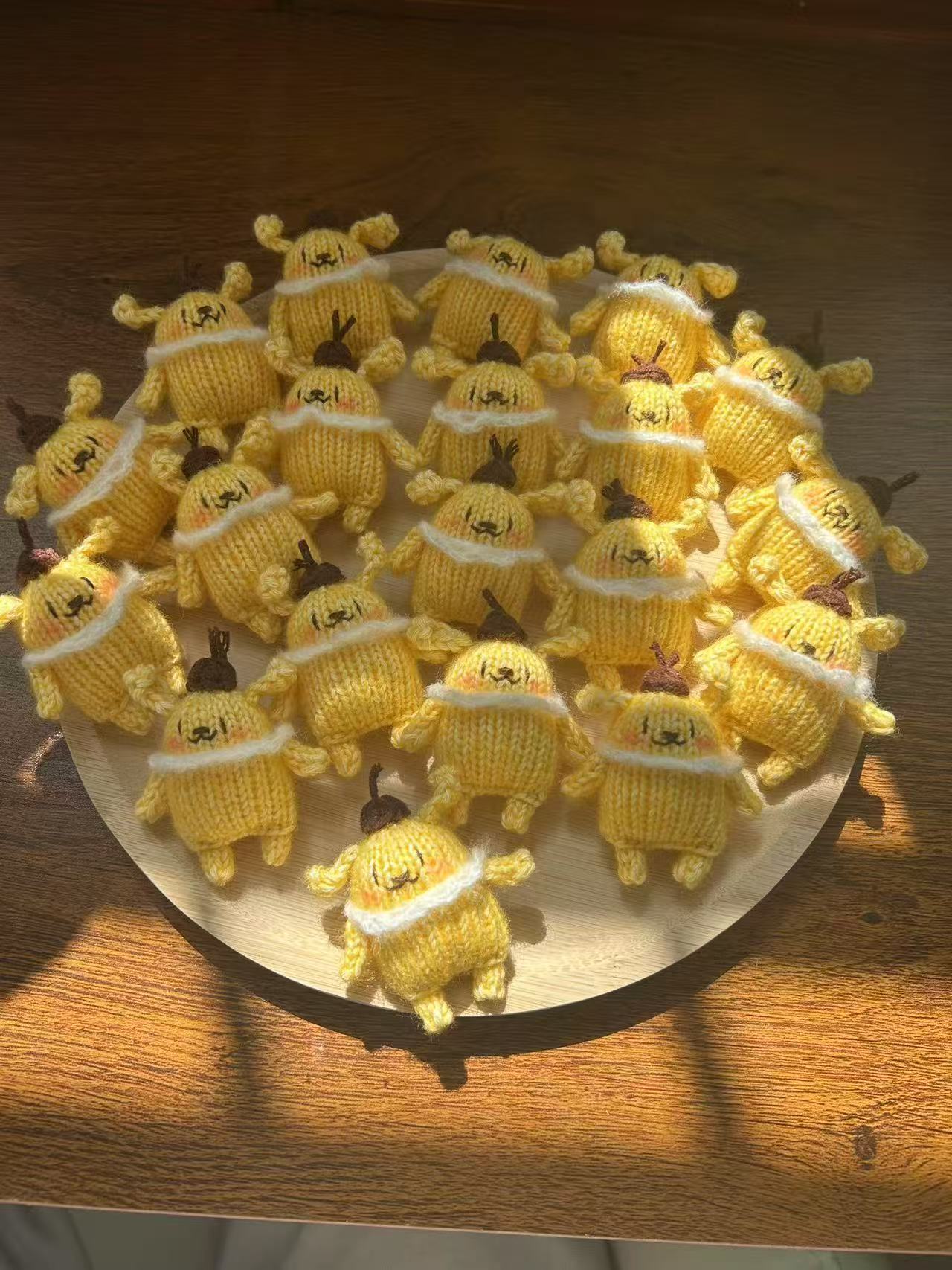 Yellow Crochet Puppy with Latte-inspired Look