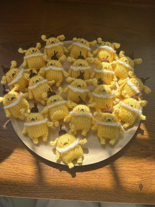 Yellow Crochet Puppy with Latte-inspired Look