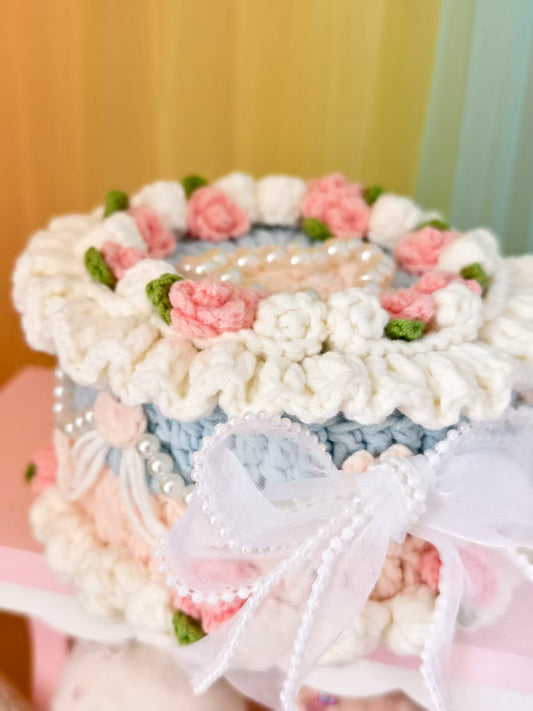 Handmade Crochet Cake Storage Box:Adorable Floral Decor &Practical
